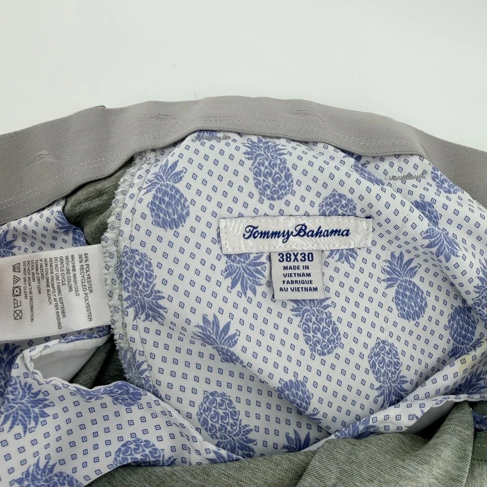 Tommy Bahama Boracay Performance Pants Green Heather Stretch Travel 38x29‎